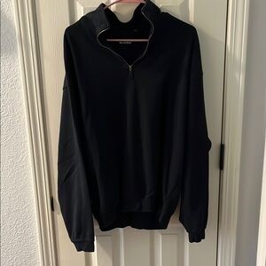 Bolle Black Zip Up Sweater Classic Knit